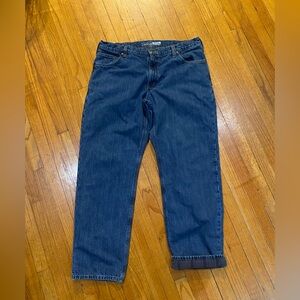 (r16) Carhartt Men's Denim Jeans Model BD4942-M Flannel Lined 38x32 Relaxed Fit